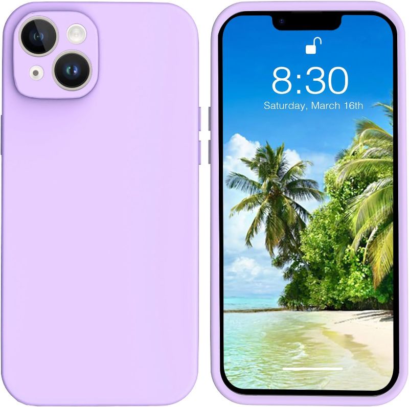 Photo 1 of EEIEER Liquid Silicone Phone Case for iPhone 15 Plus, Compatible with iPhone 15 Plus Case, 6.7inch Protective iPhone Cover-Purple
