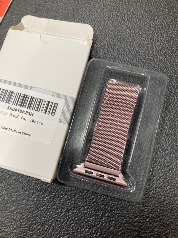 Photo 2 of Patented Milanese Loop Compatible with Apple Watch Band Series 9 8 7 6 5 4 3 Ultra 2 1 SE 49mm 45mm 44mm 42mm 41mm 40mm 38mm for Women Men, Magnetic Stainless Steel Clasp Bands Pink 41mm/40mm/38mm