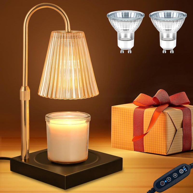 Photo 1 of LOHAS Candle Warmer Lamp, Dimmable Candle Warmer Lamp with Timer, 2H/4H/8H Timer, Adjustable Height & Heat, Electric Candle Lamp Warmer Compatible with Large Jar Candle