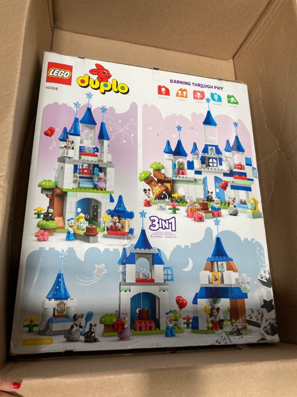 Photo 2 of LEGO DUPLO Disney 3in1 Magic Castle 10998 Building Set for Family Play with 5 Disney Figures Including Mickey, Minnie, and Their Friends, Magical Disney 100 Adventure Toy for Toddlers Ages 3 and Up Standard Packaging