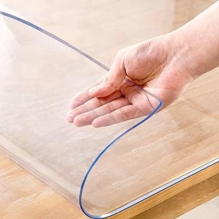 Photo 1 of 12 x 48 Inch Clear Table Cover Protector, 2mm Thick Clear Desk Mat, Clear Table Protector, Plastic Table Cover, Vinyl Table Protector, Clear Desk Pad, Desk Mats on Top of Desks