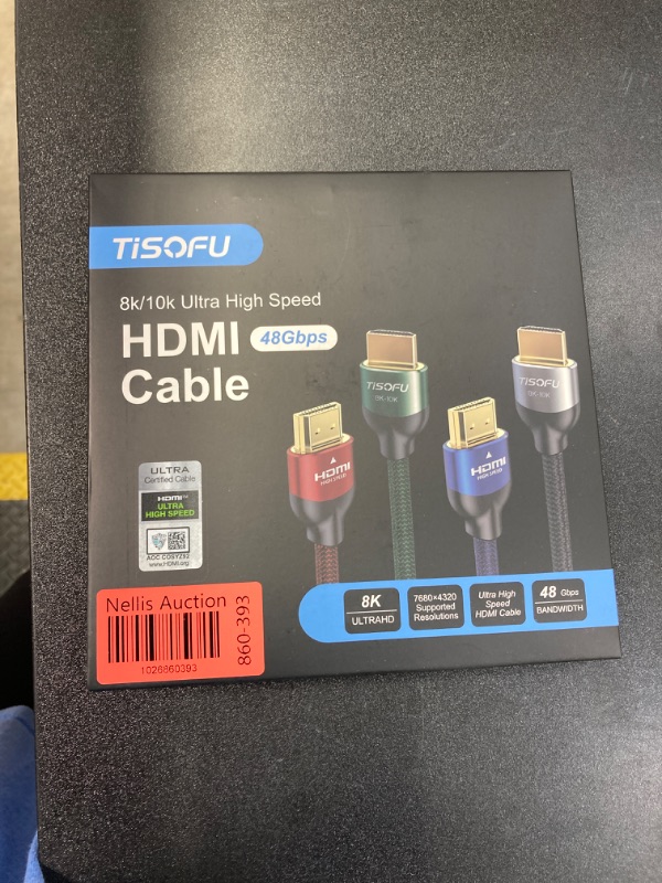 Photo 2 of TISOFU?Ultra Certified 10K 8K HDMI Cable 10FT: HDMI 2.1 Cables 48Gbps High Speed Premium Braided Cord 8K@60Hz 4K@120Hz 4K@144Hz HDCP 2.2&2.3 CL3 ARC eARC for HD/HDR/HDTV 10ft Blue