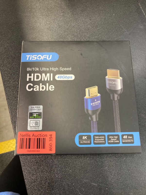 Photo 2 of TISOFU?Ultra Certified 10K 8K HDMI Cable 10FT: HDMI 2.1 Cables 48Gbps High Speed Premium Braided Cord 8K@60Hz 4K@120Hz 4K@144Hz HDCP 2.2&2.3 CL3 ARC eARC for HD/HDR/HDTV 10ft Blue