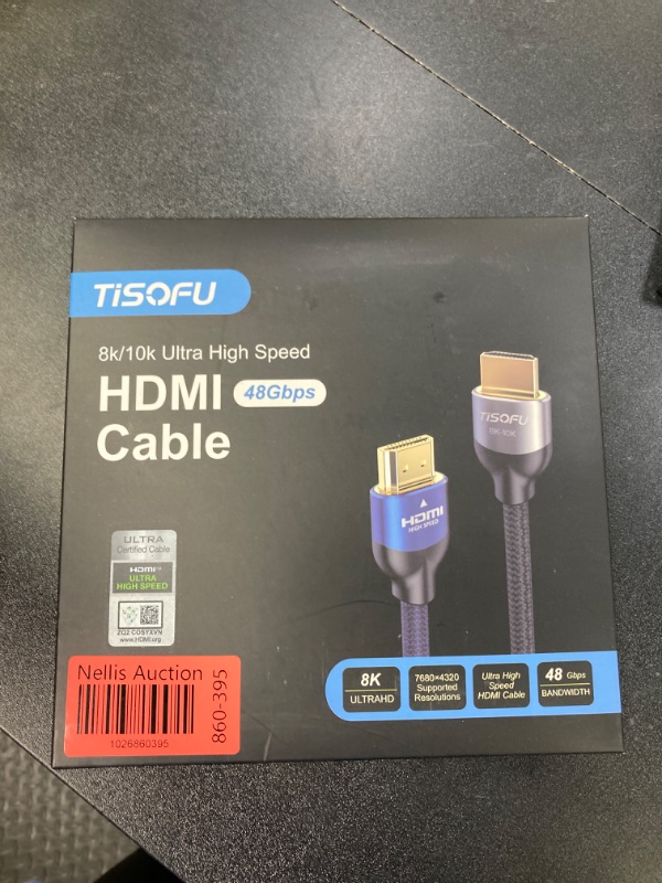 Photo 2 of TISOFU?Ultra Certified 10K 8K HDMI Cable 10FT: HDMI 2.1 Cables 48Gbps High Speed Premium Braided Cord 8K@60Hz 4K@120Hz 4K@144Hz HDCP 2.2&2.3 CL3 ARC eARC for HD/HDR/HDTV 10ft Blue