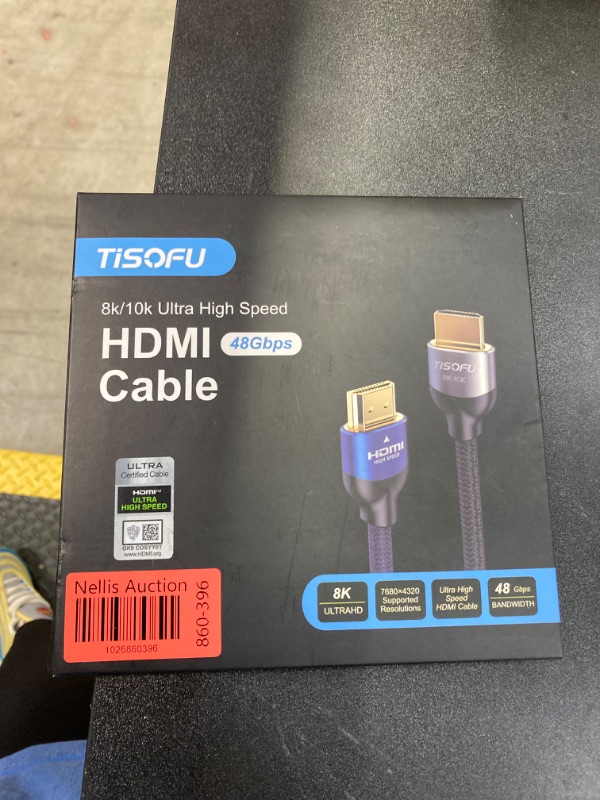 Photo 2 of TISOFU?Ultra Certified 10K 8K HDMI Cable 10FT: HDMI 2.1 Cables 48Gbps High Speed Premium Braided Cord 8K@60Hz 4K@120Hz 4K@144Hz HDCP 2.2&2.3 CL3 ARC eARC for HD/HDR/HDTV 10ft Blue