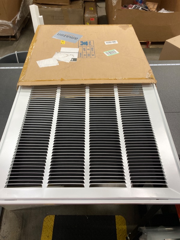 Photo 2 of 24 x 24 White Steel Return Air Grille HVAC Vent Cover Grill for Wall, Sidewall and Ceiling, Air Return Vent Covers, Outside Dimensions: 25.75"W x 25.75"H