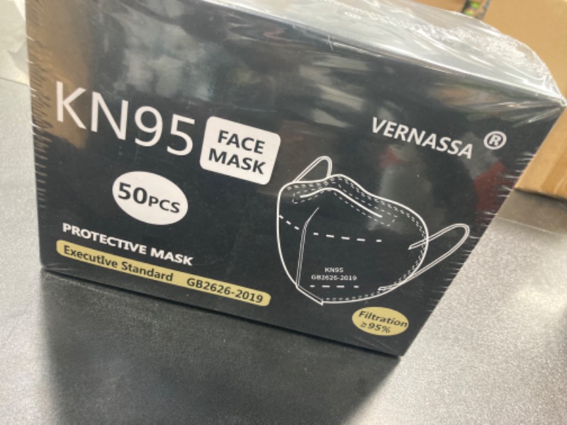 Photo 3 of KN95 Face Mask 50 Pack, Individually Wrapped, 5-Ply Breathable Comfortable Safety Mask Filter Efficiency?95% Against PM2.5 Black masks Adult Black