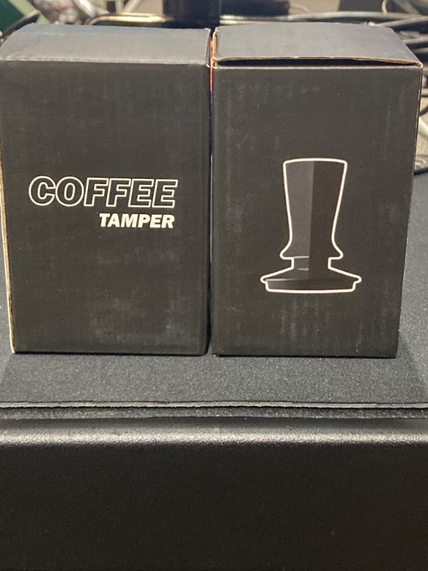 Photo 2 of 2 piece bundle! Espresso Coffee Tamper 58MM-Carbon Fiber Color Coffee Tamper Spring Loaded for Coffee Machine Accessories Tool,100% Stainless Steel Ripple Base,Constant 30lb,Compatible with Espresso Coffee Machine 58 MM