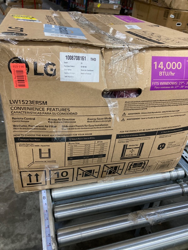 Photo 3 of ***PARTS ONLY***LG LT1430CNR, White 14,000 Wall Air Conditioner, 230/208V, Cools 750 Sq.Ft. for Bedroom, Living Room, Apartment, Electronic Control w/Remote, 14000 BTU