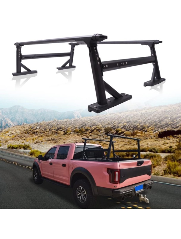 Photo 1 of 800LB Extendable Bed Rack Compatible with All Modern Trucks, Adjustable Height Heavy Duty Ladder Rack for Cargo Rack Camper Rack Truck Bed Rack