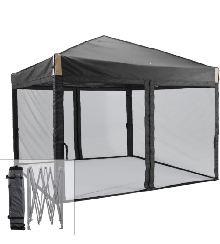 Photo 1 of Aoodor 12x12 FT Pop-Up Canopy Tent with Roller Bag - Portable Instant Shade, Sturdy Iron Frame, Waterproof 210D Oxford Fabric, UV Protection, Easy Assembly for Camping, Parties, and Outdoor Events