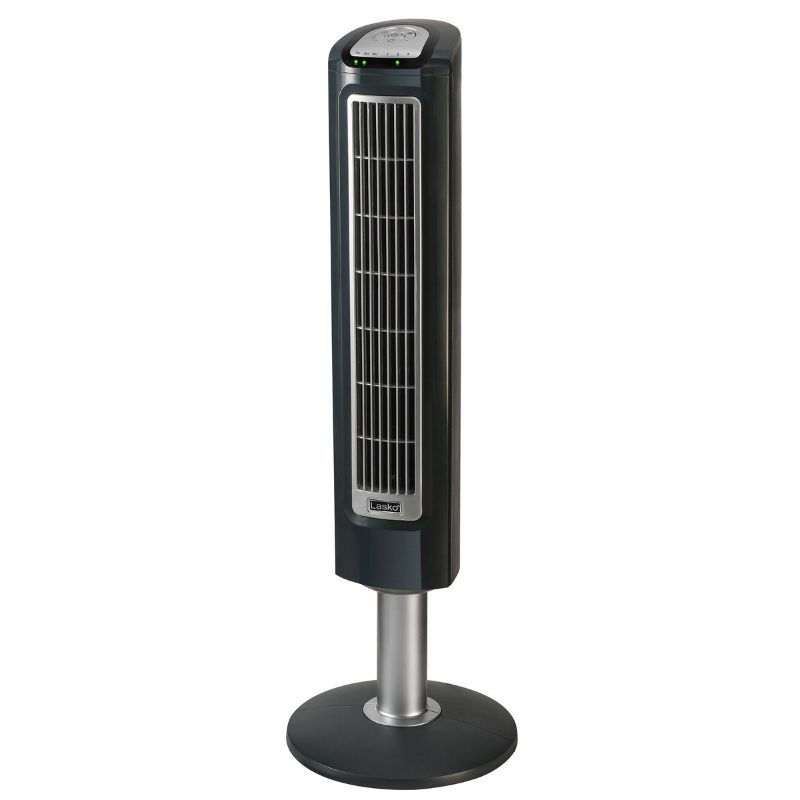 Photo 1 of Lasko 38" Wind Tower 3-Speed Oscillating Tower Fan with Remote, Gray, 2519, New
