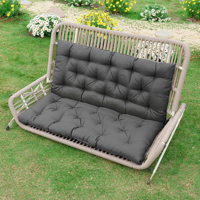 Photo 1 of YEERSWAG 42x40x4.5 inch Outdoor Bench Cushion Swing Seat Cushion Loveseat Cushion,Non Slip Anti-fading Waterproof Patio Garden Furniture Chair Pad Backrest Mat