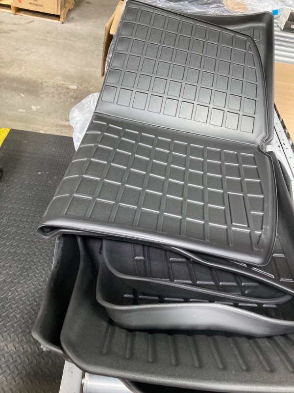 Photo 2 of Maysoo Tesla Model Y Floor Mats, Tesla Model Y 5-Seat 2020-2023 Accessories, All Weather Floor Mat Front Rear Cargo Liner Mat, Heavy Duty Floor Mats (Set of 6) Model Y floor mats (set of 6)