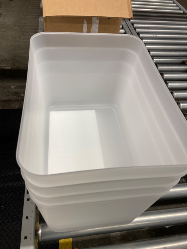 Photo 2 of 4 Pack Plastic Bus Tubs Restaurant, 8 L Commercial Bus Tubs, White Bus Box Food Grade Tub for Kitchen, Cafeteria