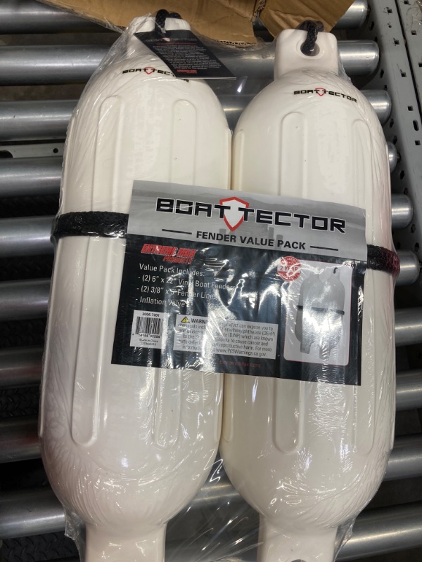 Photo 3 of Extreme Max 3006.7201 BoatTector Inflatable Fender Value 2-Pack - 6.5" x 22", White White 6.5" x 22"