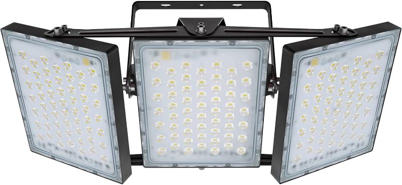 Photo 1 of LED Flood Light Outdoor, STASUN 300W 30000lm Outdoor Area Lighting, IP66 Waterproof Exterior Floodlight Commercial Security Light, 6000K Daylight White, 3 Adjustable Heads for Yard, Street,Parking Lot