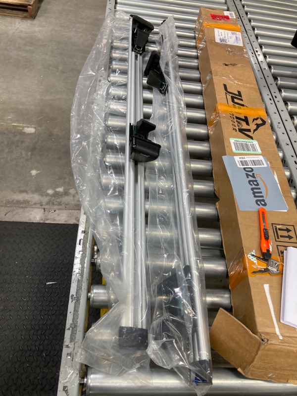Photo 1 of JUST-V 48" Universal Roof Rack Cross Bars Adjustable Maximum 46'' Aluminum Anti-Rust up to 150 lbs Rooftop Cargo Compatible with Raised Roof Side Rails for Kayak Luggage Ski Bike Carrier etc.(Sliver) silver Adjustable up to 46"