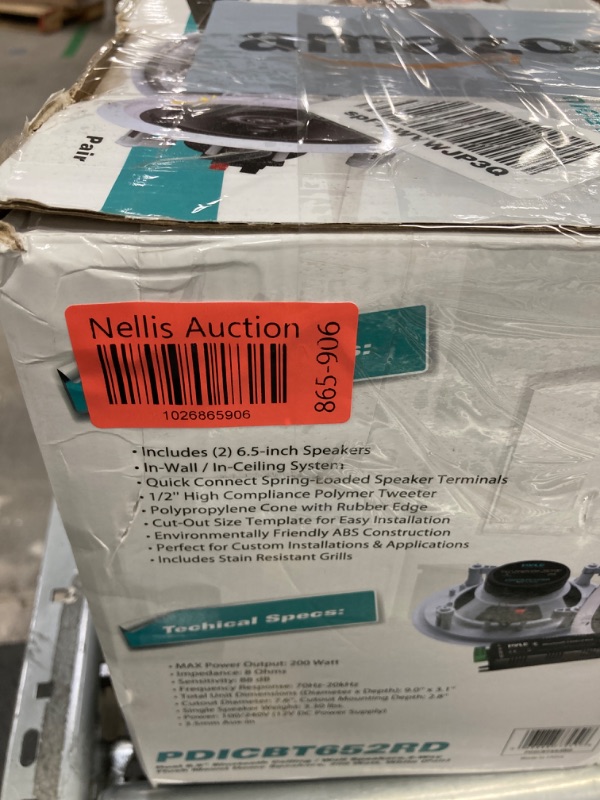 Photo 4 of Pyle 6.5” Pair Bluetooth Flush Mount In-wall In-ceiling 2-Way Speaker System Quick Connections Changeable Round/Square Grill Polypropylene Cone & Polymer Tweeter Stereo Sound 150 Watt (PDICBT552RD)