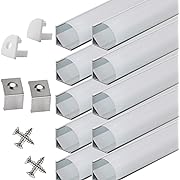 Photo 1 of 10-Pack 6.6FT/2 Meter LED Aluminum Channel V-Shape, LED Profile with End Caps and Mounting Clips for LED Strip Light Mounting