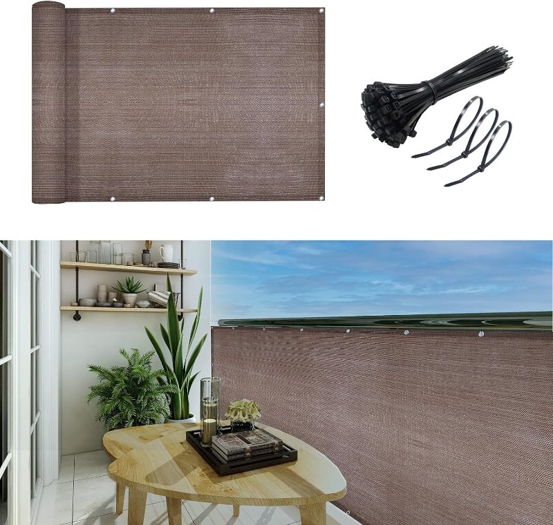 Photo 1 of 
Roll over image to zoom in







VIDEO
3'x10'Balcony Privacy Screen Cover Fence Cover UV Protection Weatherproof Windscreen Heavy Duty for Patio, Backyard,Brown