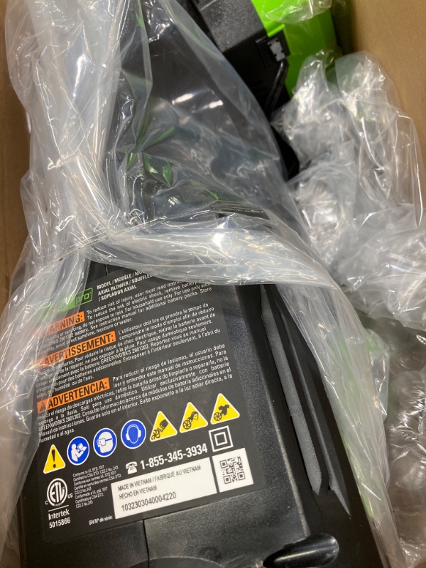 Photo 3 of ***(NO BATTERY INCLUDED)***
Greenworks Pro 80V Axial Cordless Blower