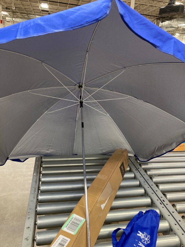 Photo 3 of ***MISSING CLIP*** AMMSUN XL Chair Umbrella with Universal Clamp 52 inches and 360-degree Swivel UPF 50+,Portable Clamp on Camping or Beach Chair, Stroller, Wheelchair, Golf cart, Blue, Large-sized