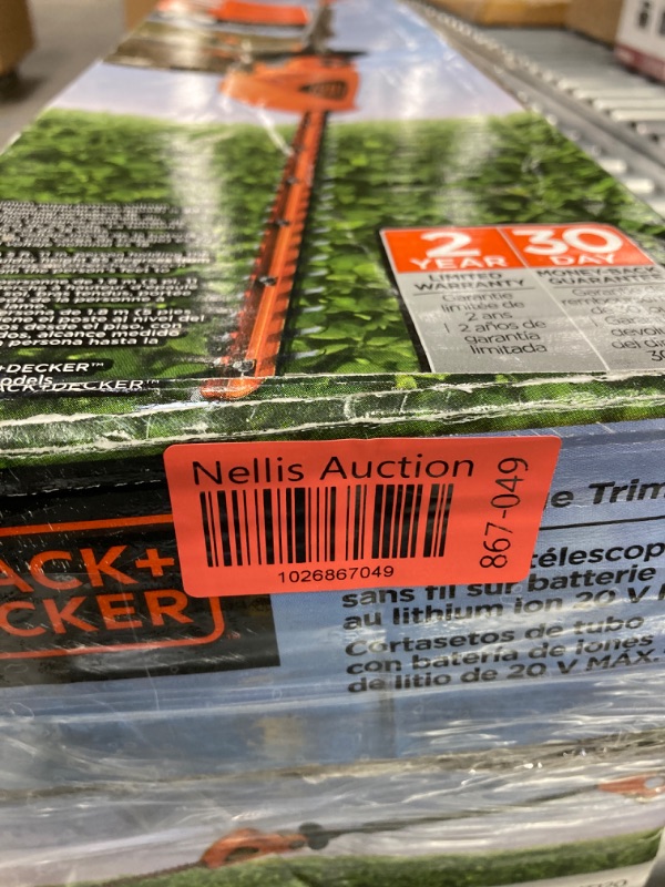 Photo 1 of BLACK+DECKER 20V MAX Cordless Pole Hedge Trimmer, 18-Inch (LPHT120) & 20V Max Lithium Sweeper (LSW221)