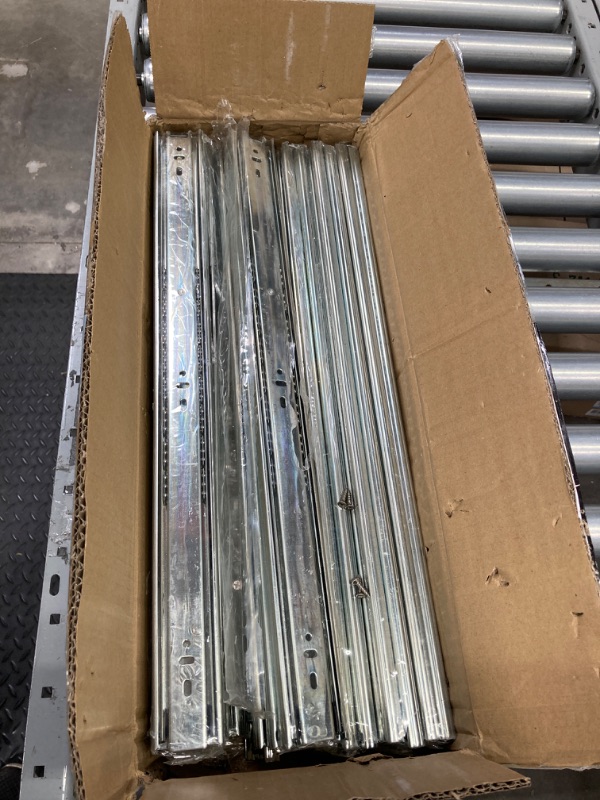 Photo 2 of 10 Pairs of 20 Inch Hardware 3-Section Full Extension Ball Bearing Side Mount Drawer Slides,100 LB Capacity Drawer Slide 20 Inch Zinc Plated