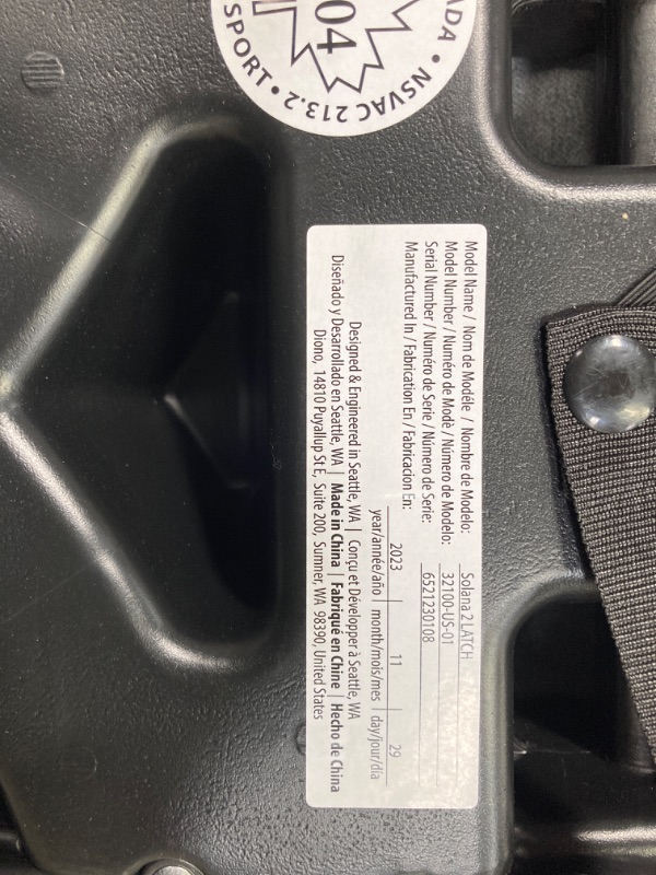 Photo 3 of Diono Solana 2 XL 2022, Dual Latch Connectors, Lightweight Backless Belt-Positioning Booster Car Seat, 8 Years 1 Booster Seat, Black NEW! LATCH Connect Single Black