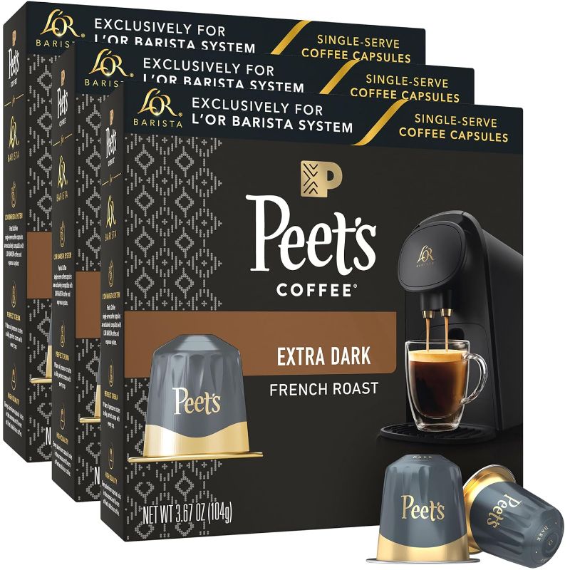 Photo 1 of ***BEST BEFORE 11/15/2024*** L'OR Barista Coffee Pods, Peet's Coffee French Roast - 30 Single-Serve Capsules, Exclusively Compatible with L'OR BARISTA System, Brews 5 oz, 8 oz, 12 oz, 10 count (Pack of 3)