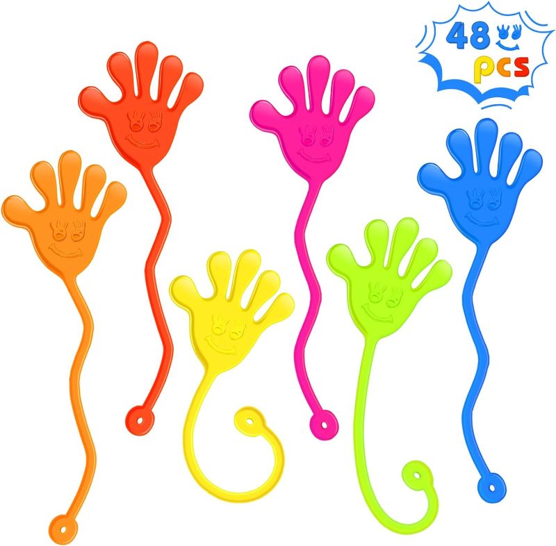 Photo 1 of 48PCS Sticky Hands Bulk Party Favors for Kids 4-8 8-12 Stretchy Sticky Hand Fidget Toys Goodie Bag Stuffers Treasure Box Toys for Classroom Prizes End of Year Student Gifts Birthday Party Supplies