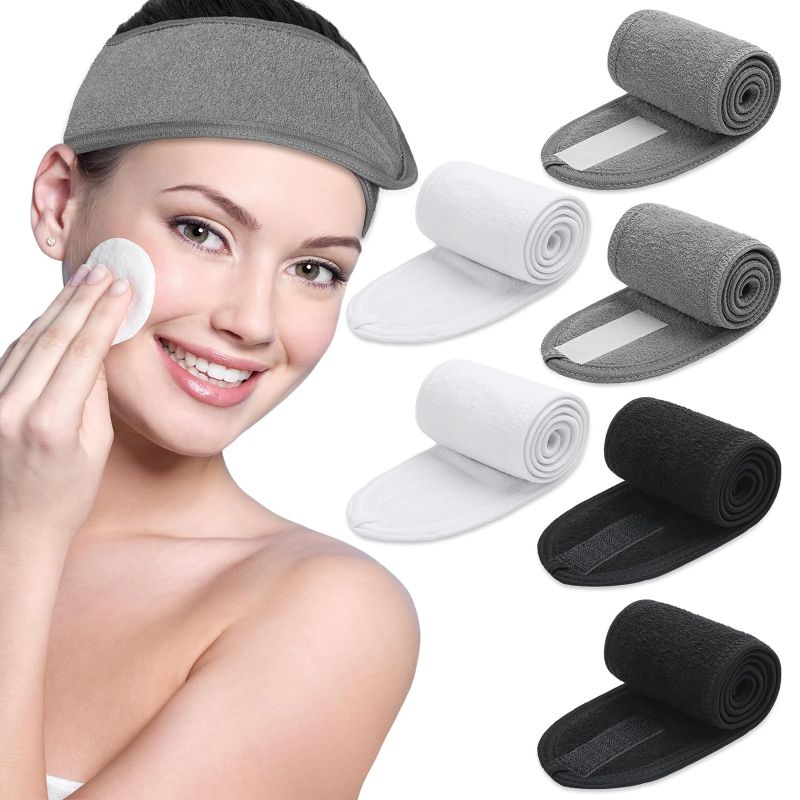 Photo 1 of 2 PACK BUNDLE///Spa Headband Hair Wrap Sweat Headband Head Wrap Hair Towel Wrap Non-slip Stretchable Washable Makeup Headband for Face Wash Facial Treatment Sport Fits All White