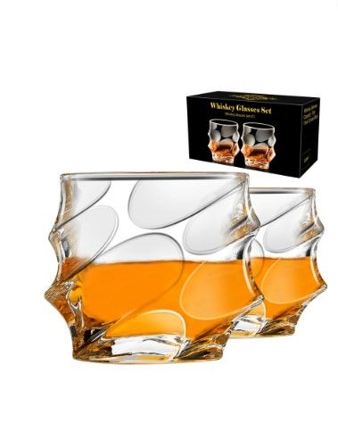 Photo 1 of 2 PACK BUNDLE///PARACITY Whiskey Glasses Set of 2, Old Fashioned Cocktail Glass, Glasses for Liquor Vodka, Bourbon, Gifts for Men, Husband, Boyfriend(10 OZ)
