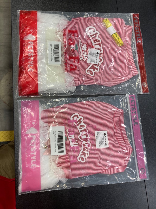 Photo 1 of 2 PACK BUNDLE///Dog Dresses for Small Dogs Girl,Elegant Dog Wedding Dress with Leash Ring, Dog Princess Tutu Skirt with Pink Bow,Chihuahua Yorkie Clothes,Cat Dresses for Pets//MEDIUM AND X LARGE