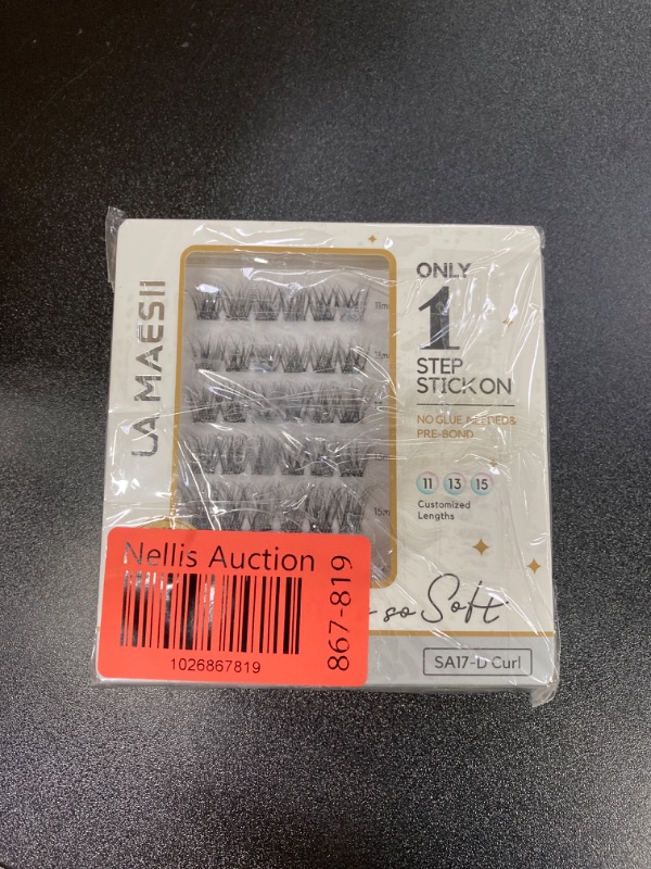 Photo 3 of 2 PACK BUNDLE///LA MAESII Self Adhesive Eyelashes No GLue Lash Clusters Wispy Lashes, D Curl DIY Lashes Clusters Extension Only 1 Step, No Sticky Residue, Easy to Apply,36pcs(SA17 D Curl,11-15mm) Pre-Glued-SA17 D Curl