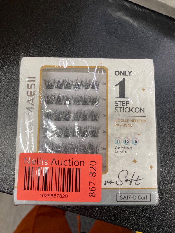 Photo 2 of 2 PACK BUNDLE//LA MAESII Self Adhesive Eyelashes No GLue Lash Clusters Wispy Lashes, D Curl DIY Lashes Clusters Extension Only 1 Step, No Sticky Residue, Easy to Apply,36pcs(SA17 D Curl,11-15mm) Pre-Glued-SA17 D Curl