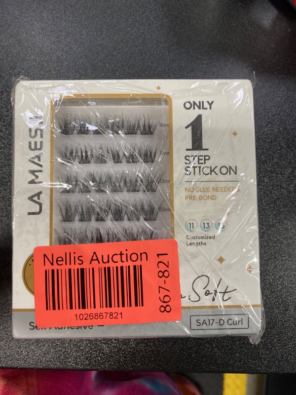 Photo 2 of 2 PACK BUNDLE///LA MAESII Self Adhesive Eyelashes No GLue Lash Clusters Wispy Lashes, D Curl DIY Lashes Clusters Extension Only 1 Step, No Sticky Residue, Easy to Apply,36pcs(SA17 D Curl,11-15mm) Pre-Glued-SA17 D Curl