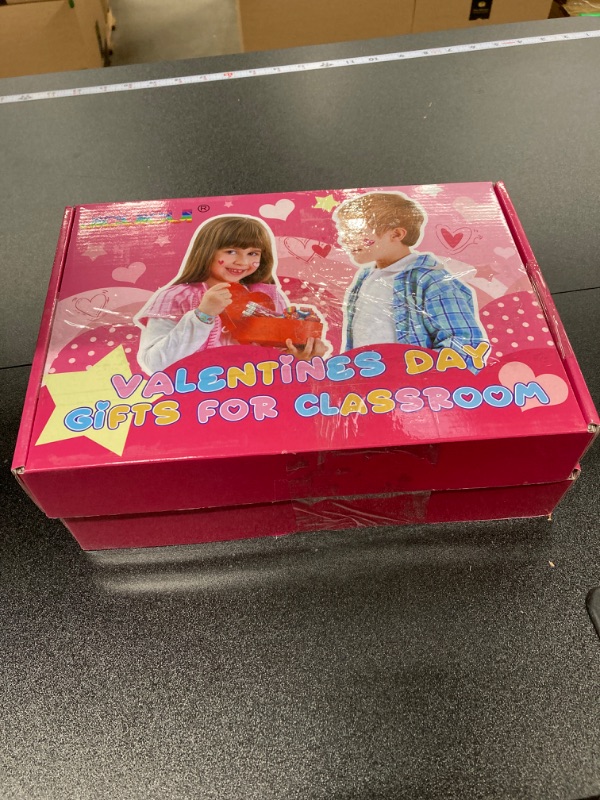 Photo 2 of JICUICUI Valentines Day Gifts for Kids Classroom Prizes, 28 Pack Stationery Set Includes Exchange Cards,Pencils Erasers Sharpeners Stickers Valentines Treat Bag, Valentine Party Favors Toys