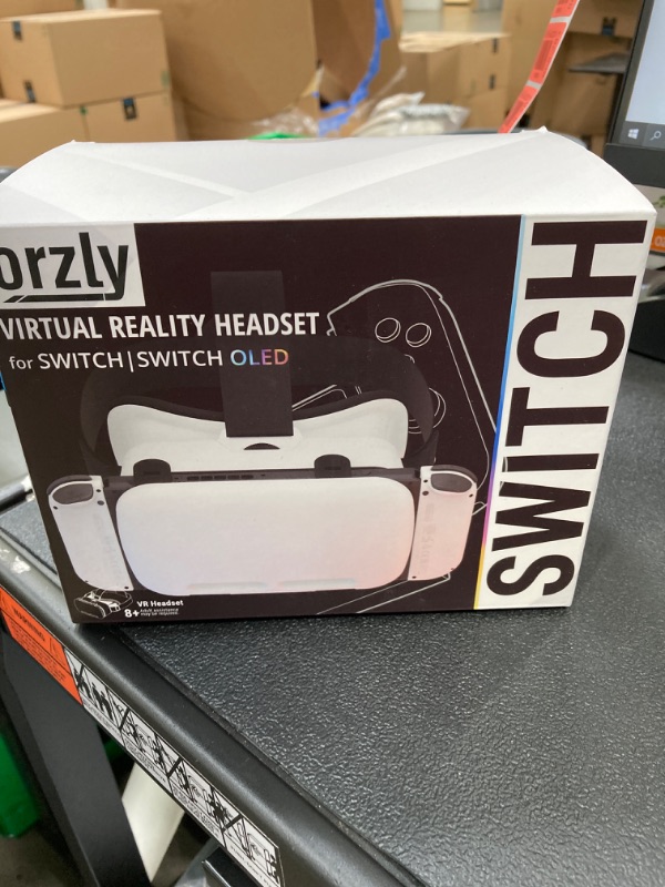 Photo 2 of Orzly VR Headset Designed for Nintendo Switch & Switch OLED Console with Adjustable Lens for a Virtual Reality Gaming Experience and for Labo VR - White - Gift Boxed Edition