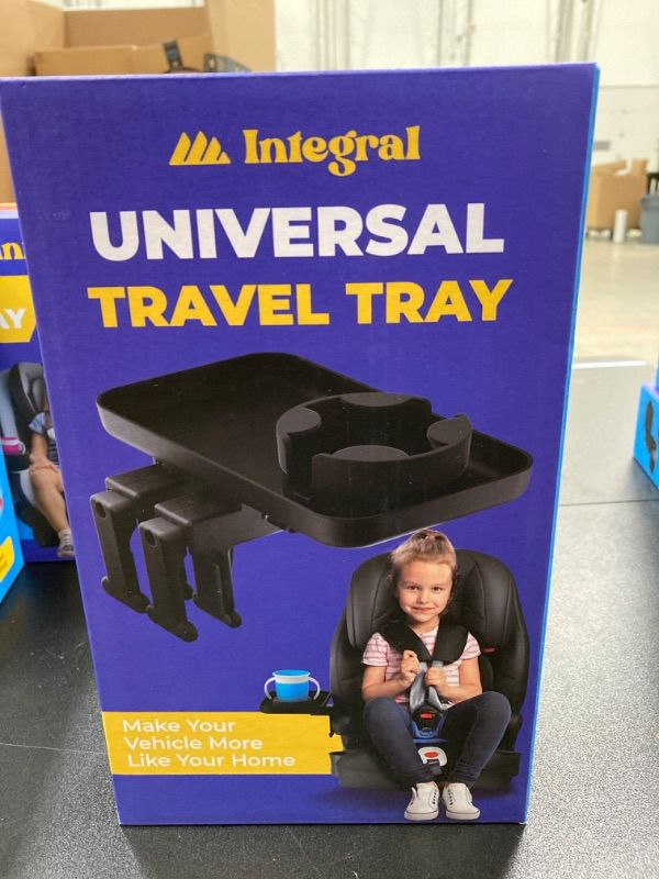 Photo 1 of 
Adjustable Travel Tray - Universal Quick Attach Clamps for Car Seats, Strollers, Arm Rests, Wagons - Car Seat and Stroller Organizer
