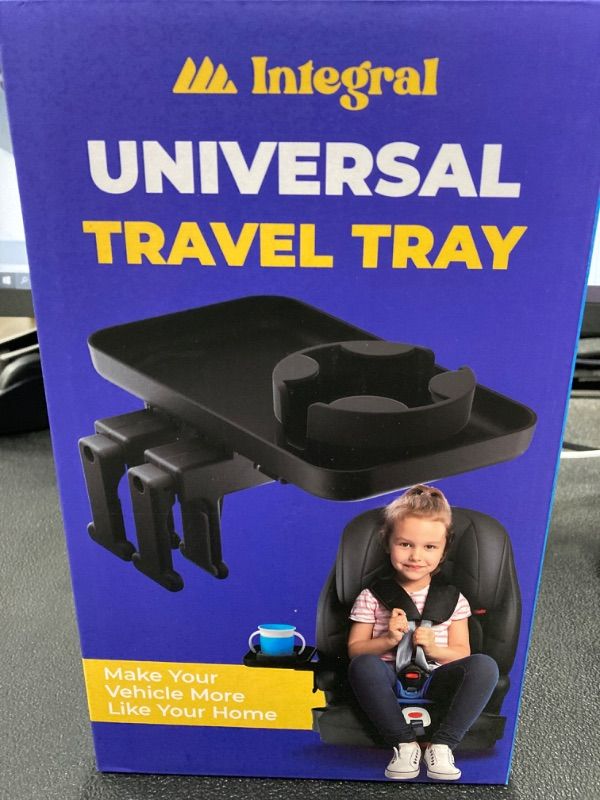 Photo 2 of Adjustable Travel Tray - Universal Quick Attach Clamps for Car Seats, Strollers, Arm Rests, Wagons - Car Seat and Stroller Organizer