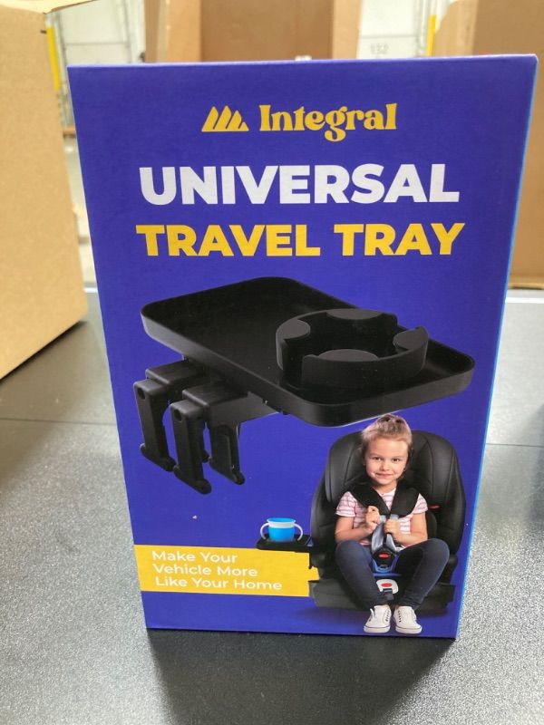 Photo 1 of Adjustable Travel Tray - Universal Quick Attach Clamps for Car Seats, Strollers, Arm Rests, Wagons - Car Seat and Stroller Organizer