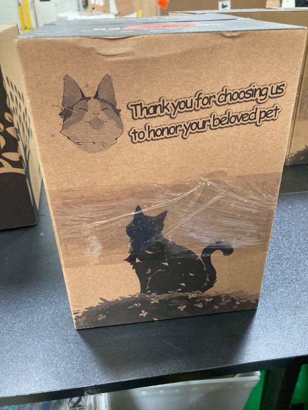 Photo 1 of 2 piece bundle! Pet Cremation Box, Pet Urns for Dogs Ashes Large, Pet Cremation Urn, Wooden Box for Pet Ashes - Complimentary Dog Tag Included