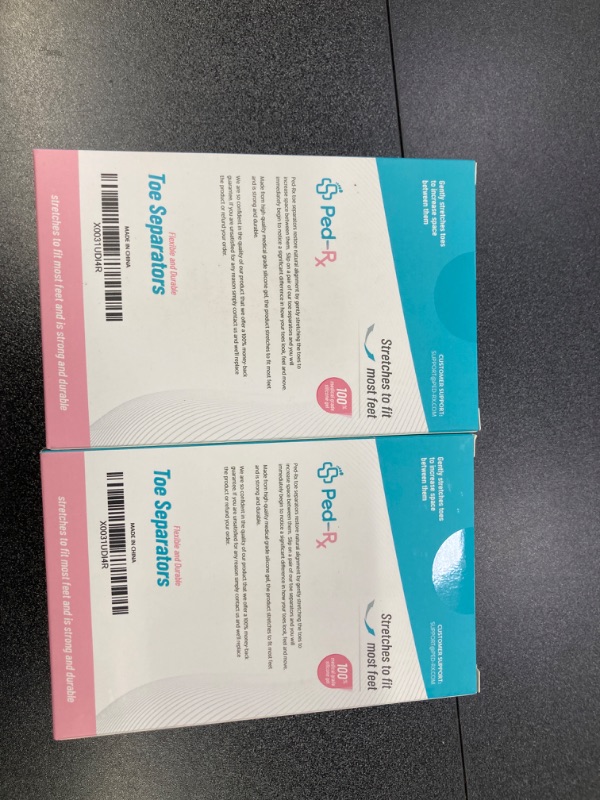 Photo 1 of 2 PACK BUNDLE///[3 pairs] Ped-Rx Toe Separators to Restore Natural Alignment - [Toe Spacers -Spreaders - Stretchers] - Universal Size - (Blue/Pink/White)