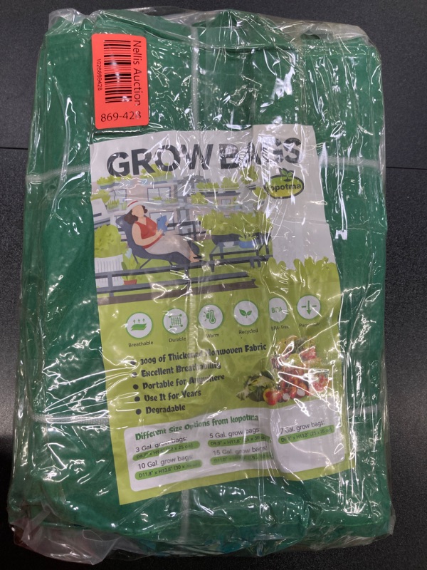 Photo 2 of 10 Gallon Grow Bags, Grow Bags 10Gal Fabric Plant Grow Bags Fabric Planters Garden Bgas Fabric Pots Tomato Planter Bags, 5-Pack, Green 10Gal*5 Green