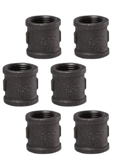 Photo 1 of 1/2 COUPLING BLACK ANTI-RUST COATING PIPE 6 PACK 