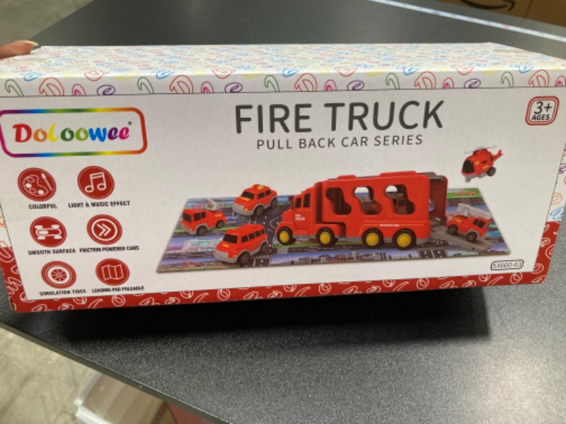 Photo 3 of Fire Truck Toys for Toddlers 3 4 5 6 Years Old, 7 in 1 Truck Friction Power Toy Car, Fire Rescue Truck, Ladder Truck, Helicopter and Sprinkler, Christmas Birthday Gifts for Boys & Girls 3-5 Years Old 7 in 1 Fire Truck