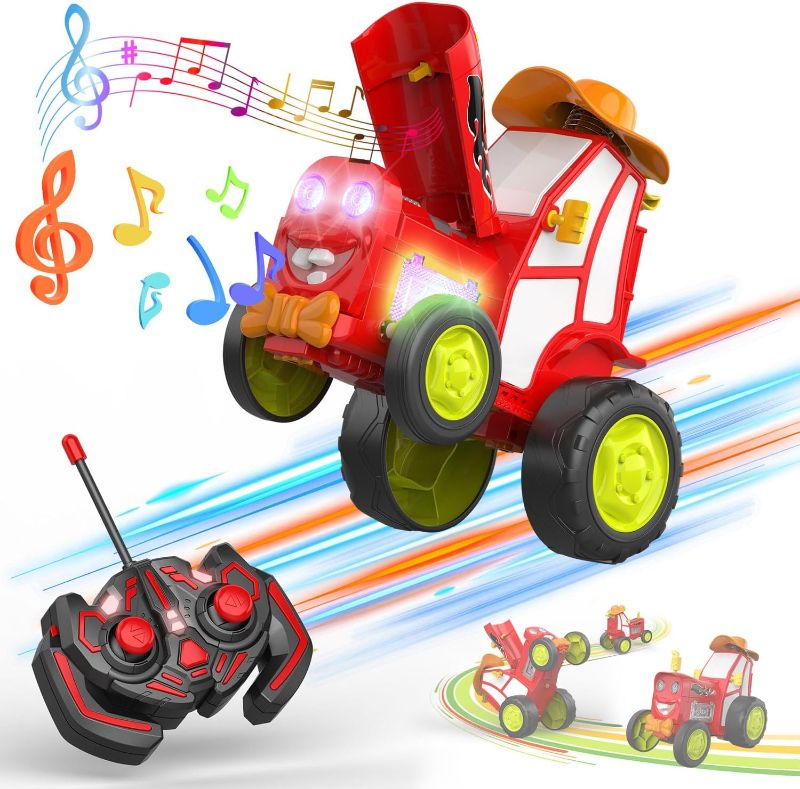 Photo 1 of Crazy Jumping Car Toys, Remote Control Car for Kids, Boy Toys Stunt Car with LED Light Music, Rechargeable RC Car, Birthday Easter Gifts for 3 4 5 6 7 8-12 Year Old Boys Girls Kids(Red)