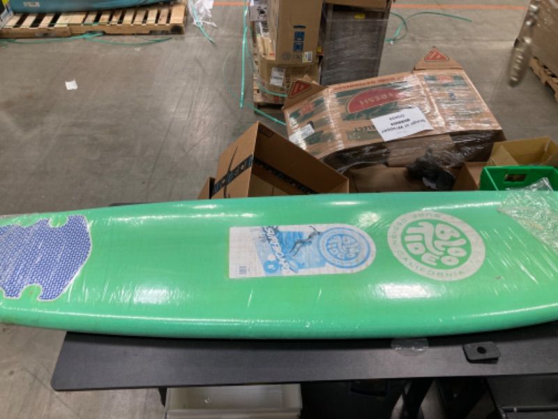 Photo 1 of ***(FIN SET AND LEG LEASH NOT INCLUDED)***
Bloo Tide 8ft Surfboard Green top deck with Turq Wavizm Design Bottom Graphic | For Kids and Adults | For Pool, Ocean, and Lakes | Foam Construction with Accessories | Leg Leash and Fin Set included